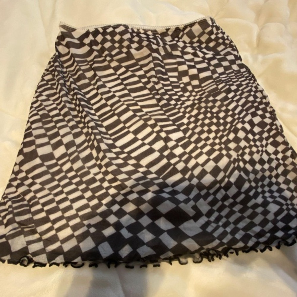 urban outfitters MESH checkerboard skirt!